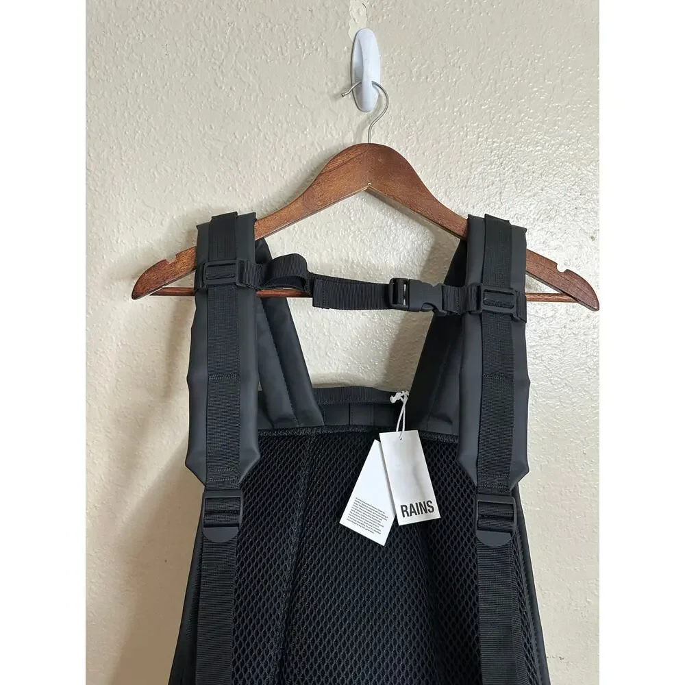 Rains Rolltap Rucksack Backpack Waterproof Black NWT